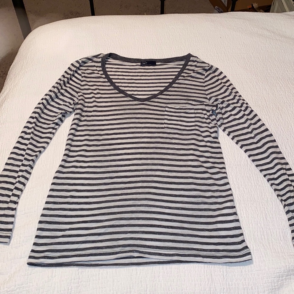 Gray and white striped longsleeve